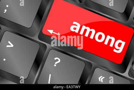 among Button on Modern Computer Keyboard key Stock Photo