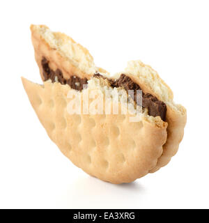 Sandwich biscuits with chocolate filling Stock Photo