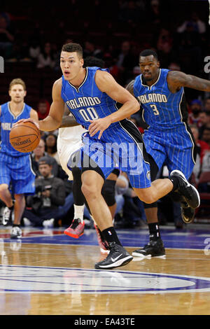 Orlando Magic forward Aaron Gordon (00) goes for a shot while defended ...