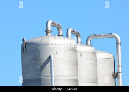 Three steel tanks Stock Photo