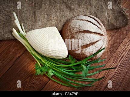 Country  cheese on a wooden table Stock Photo