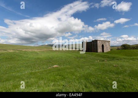 Hermitage Castle, Scotland. Picturesque view of the historic ruins of Hermitage Castle’s western and northern façades. Stock Photo