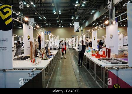 Ilsan, Gyeonggi Province of South Korea. 6th Nov, 2014. People visit the exhibition of 2014 Design Korea in Ilsan, Gyeonggi Province of South Korea, Nov. 6, 2014. © Peng Qian/Xinhua/Alamy Live News Stock Photo