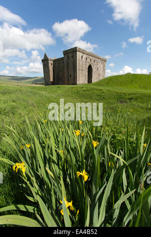 Hermitage Castle, Scotland. Picturesque view of the historic ruins of Hermitage Castle’s western and northern façades. Stock Photo