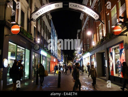 Carnaby Street, London at night Stock Photo