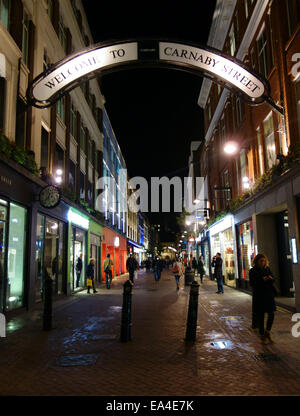 Carnaby Street, London at night Stock Photo