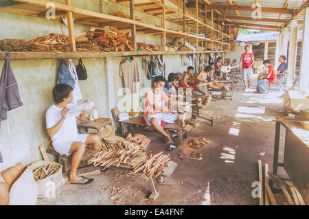 Alegre Guitar Factory, hand made guitar factory in lapu lapu city of Philippines. Stock Photo