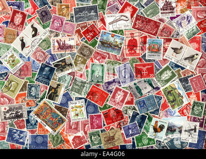 Background of the postage stamps issued in Norway Stock Photo