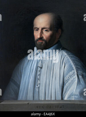 Portrait Jean Duvergier Hauranne Abbot of Saint Cyran by Philippe de Champaigne  1619–1683 France French Stock Photo