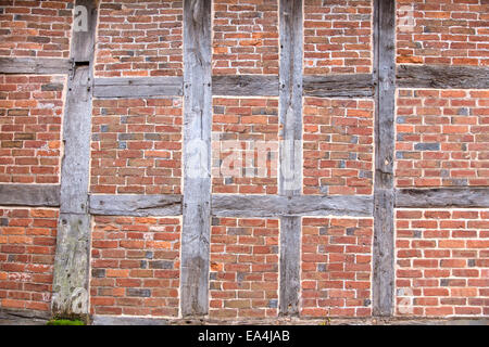 14th century box timber framed  wall at Brockhampton Manor near Bromyard, Herefrodshire, England, UK Stock Photo