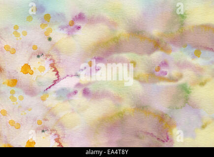 Pastel watercolor background texture in soft splatter and splashes pattern. Stock Photo