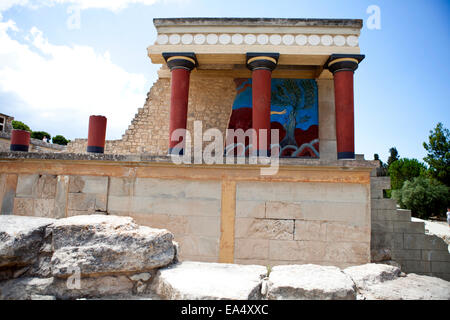 Knossos palace archaeological site at Heraklion Crete Greece Stock Photo