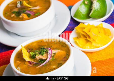 Delicious encebollado fish stew from Ecuador Stock Photo