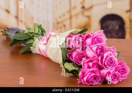 romantic bouquet of Ecuadorian pink roses Stock Photo