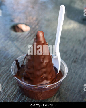 Chocolate covered ice cream Stock Photo