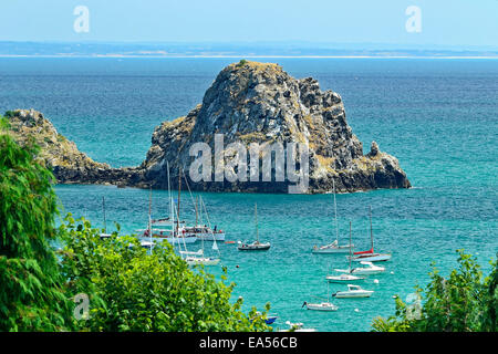 Cancale rock (Ille et Vilaine, Brittany, France). Stock Photo