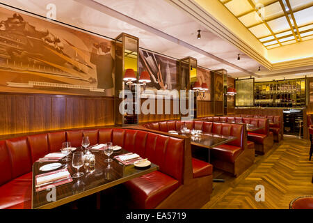 The Beaumont Hotel, London, United Kingdom. Architect: Reardon Smith Architects Limited, 2014. The restaurant. Stock Photo