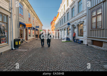 People stroll the streets of Haga in Gothenburg, Sweden. Stock Photo