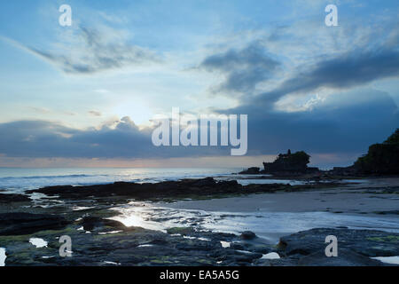 Pura Tanah Lot temple at sunset, Bali, Indonesia Stock Photo