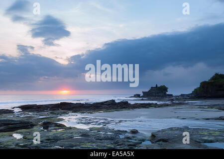 Pura Tanah Lot temple at sunset, Bali, Indonesia Stock Photo