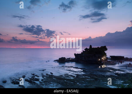 Pura Tanah Lot temple at sunset, Bali, Indonesia Stock Photo