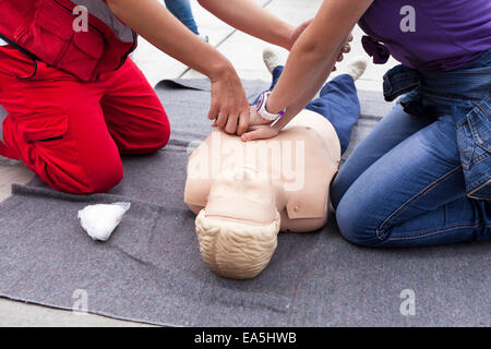 first aid exercise Stock Photo