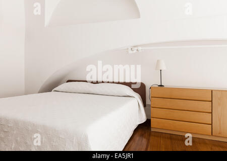 interior home, nice bedroom, simple furnishings Stock Photo