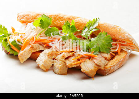 Banh mi with pork Stock Photo