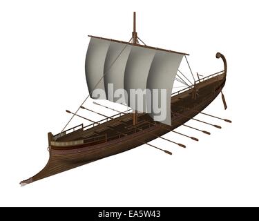 Ancient greek boat - 3D render Stock Photo