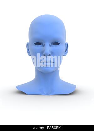 blue metallic 3d human model. digitally generated image. Stock Photo