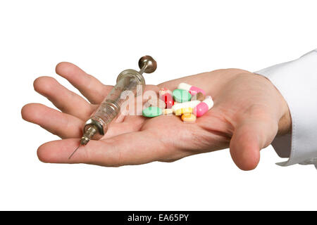 pill in a hand Stock Photo