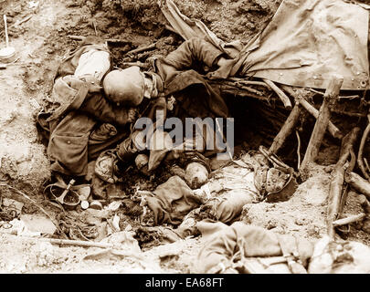Dead German soldiers Ypres 31st July 1917 Stock Photo