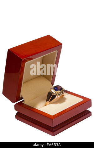 gold ring with precious stones Stock Photo