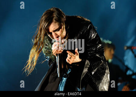 BARCELONA - JUN 14: Lykke Li (singer and songwriter from Sweden) performs at Sonar Festival on June 14, 2014 in Barcelona, Spain Stock Photo