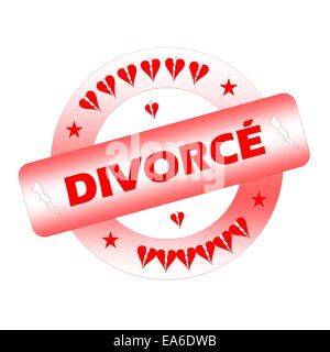 Divorced stamp written in french Stock Photo