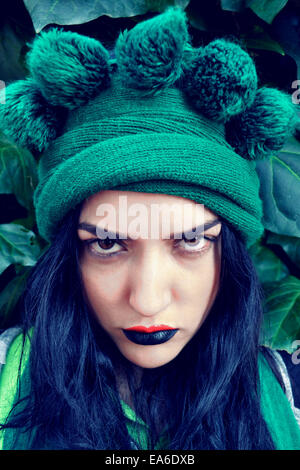 Portrait of angry young woman Stock Photo