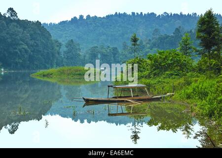 Indonesia, Sukabumi, Situ Gunung, Morning reflection Stock Photo