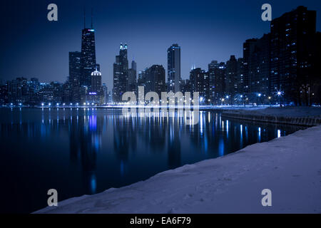 Chicago skyline as seen from a beach in Gary, Indiana Stock Photo - Alamy