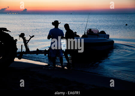 Italy, Puglia, TA, Ginosa, Marina di Ginosa, Italian Fishermen Stock Photo