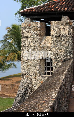 Castillo de San Felipe fortress on Rio Dulce, Guatemala. The fort was built by the Spanish in 1644 to help control piracy. Stock Photo