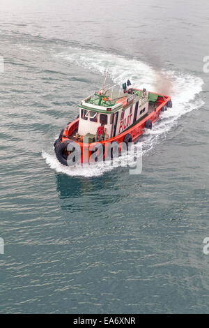 A passenger and cargo ferry docked at the the Port of Cebu, Cebu Island in the Philippines. Stock Photo