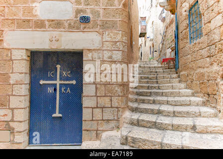 Typical alley in Jaffa, Tel Aviv - Israel Stock Photo