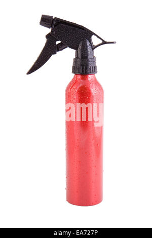 Red metal water sprayer isolated on white Stock Photo