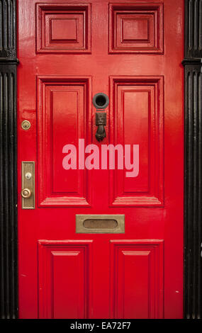 Red Door in West Village Stock Photo
