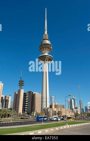 Liberation Tower in Kuwait City, Kuwait Stock Photo
