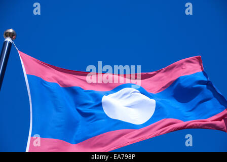 laos flag Stock Photo