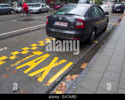 Taxi in Brussels, Belgium, Europe Stock Photo