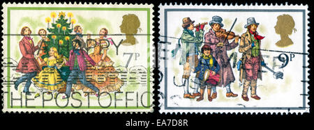 Postmarked stamps from the United Kingdom and Northern Ireland in the  Christmas 1978 series Stock Photo