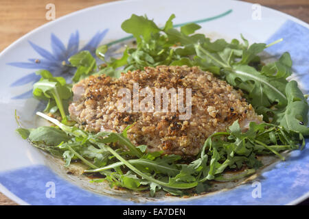 tuna fillet breaded Stock Photo