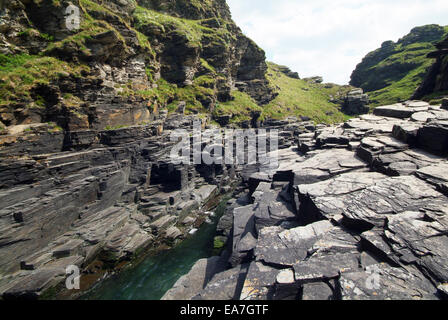 Rocky Valley on the coast between Tintagel & Boscastle North Cornwall South West England UK Stock Photo